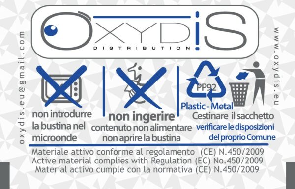 CARTONE ASSORBITORE di OSSIGENO & REL.ALCHOL OXYDIS 28CF X 50PZ  da 10Gr