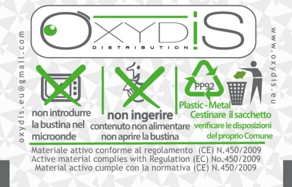 Assorbitore di ossigeno & rel.CO2 OXYDIS D-350 CF50pz (SKU B-400)